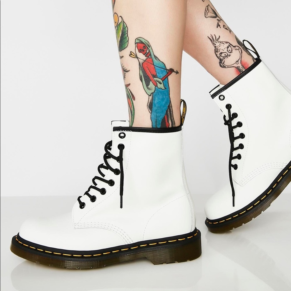 Dr. Martins White with Black Laces